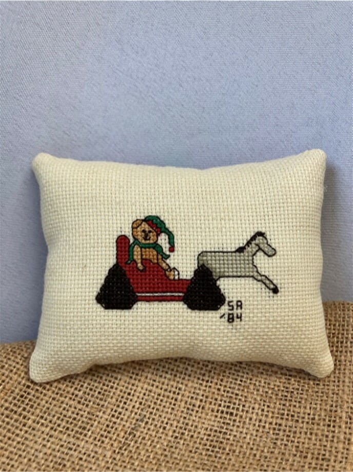 Bear and Sleigh Cross-Stitch Ornament - Image 2